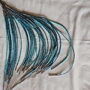 Statement necklace beaded blue